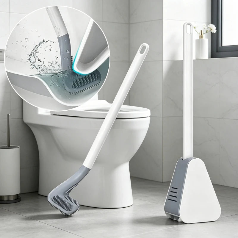 Silicone Golf Toilet Brush with Holder Set, Wall Mounted Deep Clean Toilet Cleaner Brush, No Dead Corner for Bathroom Qme