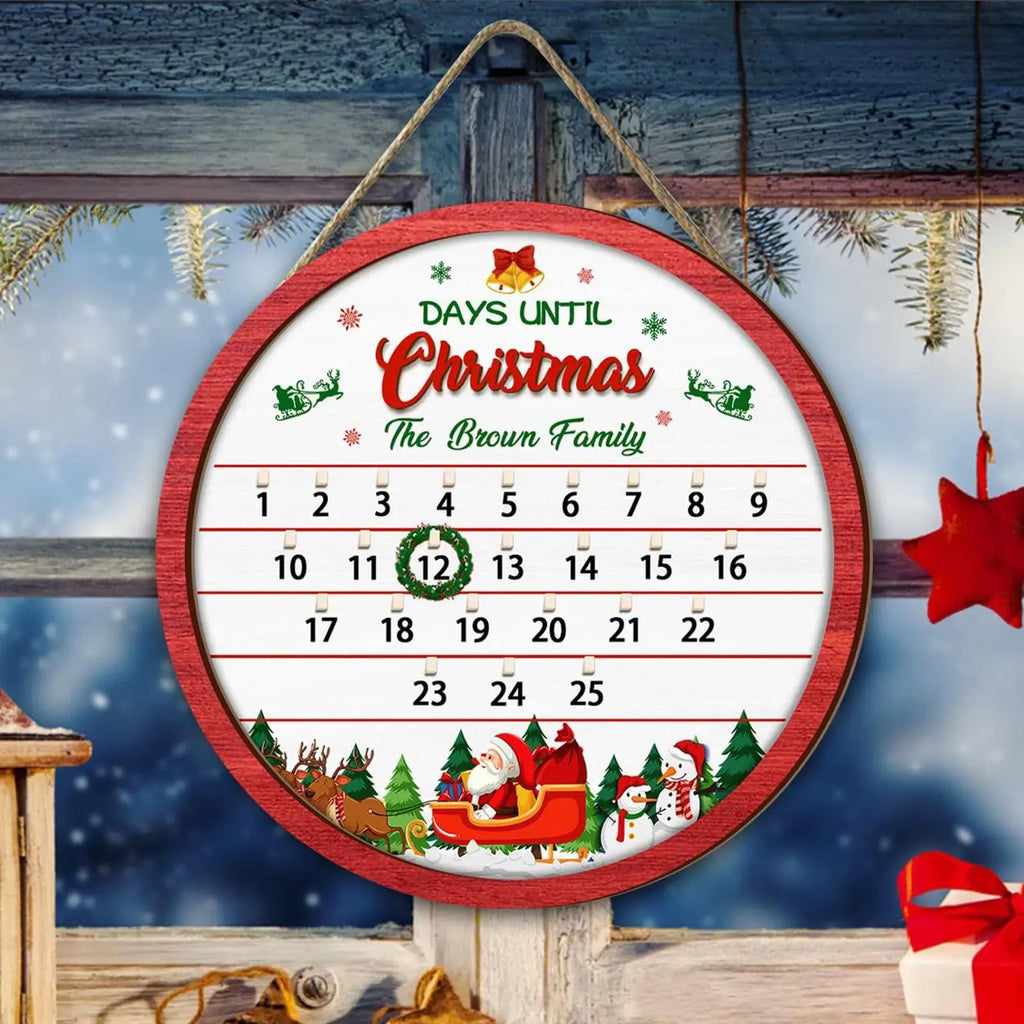 Christmas Calendar Advent 2025 Sign Home Decor Countdown Ornaments Qme