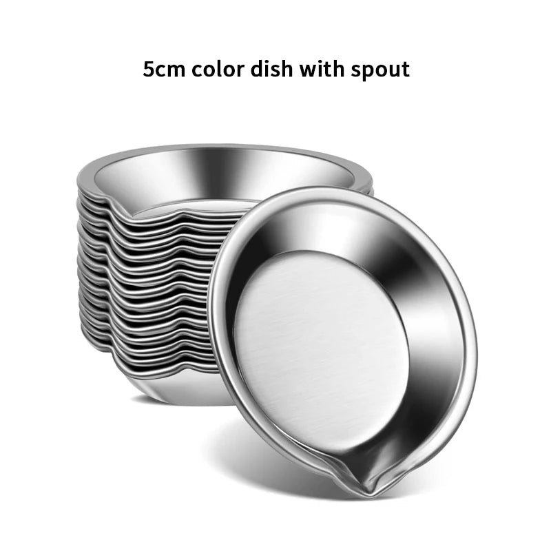 Makeup Palette Stainless Steel Small Round Paint Tray Artist Qme A2