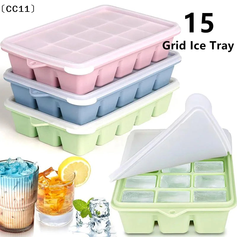 15Grid Food-grade Silicone Large Tray Mold Stackable Extra-large Lce Qme