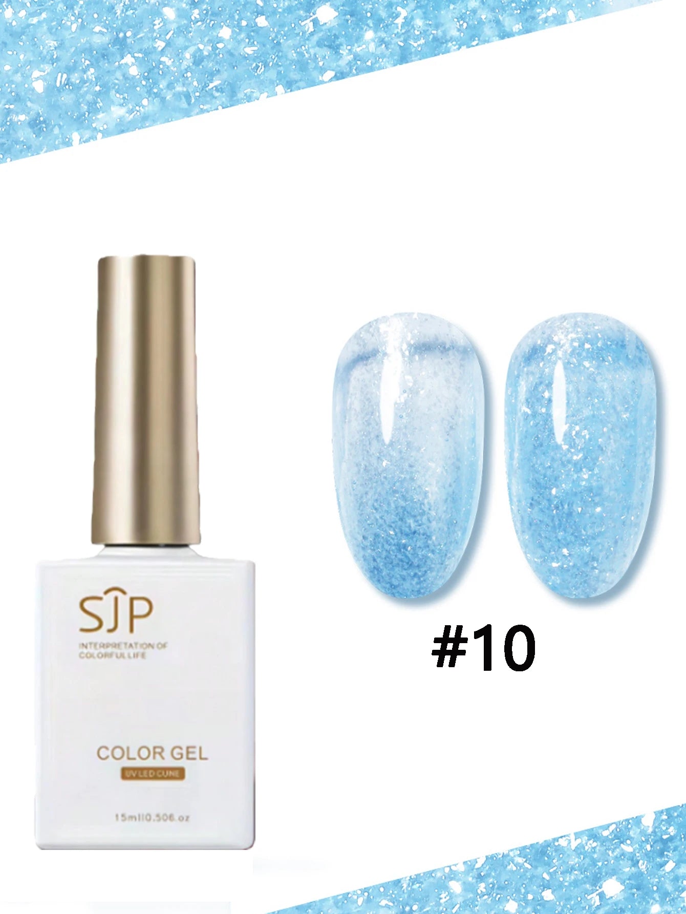 Colored Snowflake Opal Glitter Nail Polish Gel UV Suitable French Qme 10
