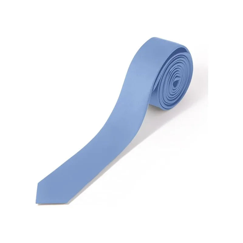 Skinny Ties Black Men Women Solid Pure Plain Formal Slim Long Wedding Qme COLOR7