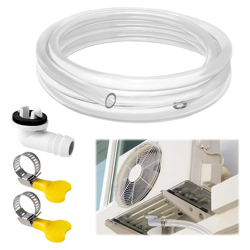 3/6ft Air Conditioner Drain Hose Split Casement Drain Kits Extension Hose Connector Condensate Water Tubes Joint Qme