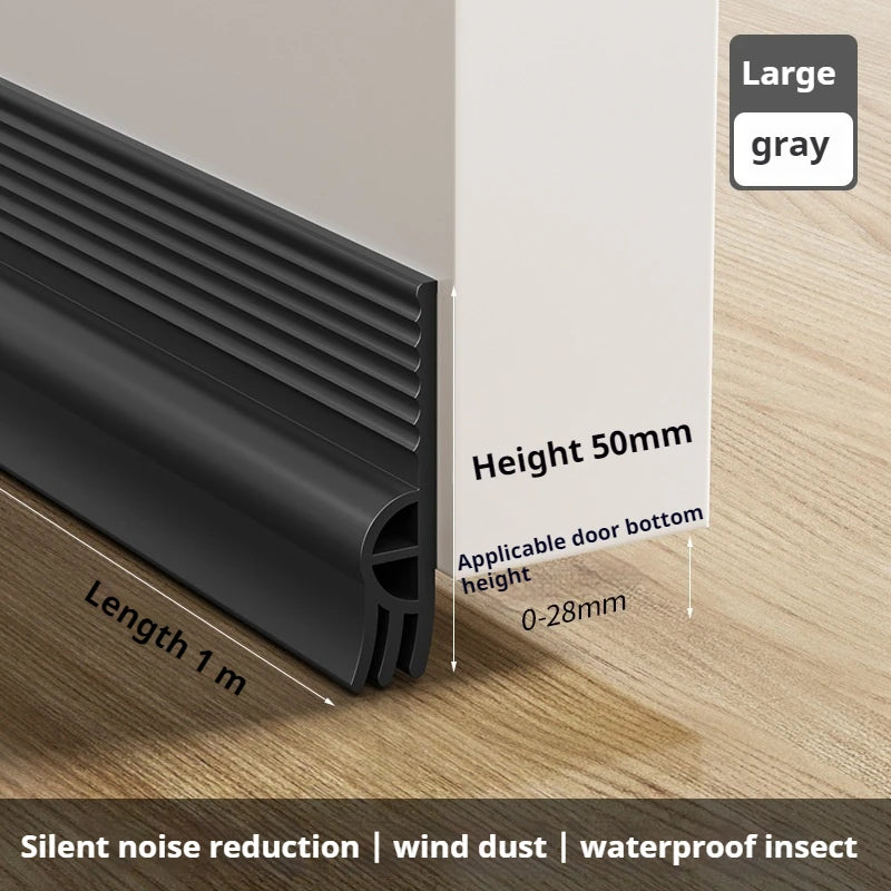 1M TPE Sliding Window Sealing Strip Self-adhesive 3-layer Thickening Windproof Door Seal Strip Soundproofing Weather Stripping Qme Large Gray