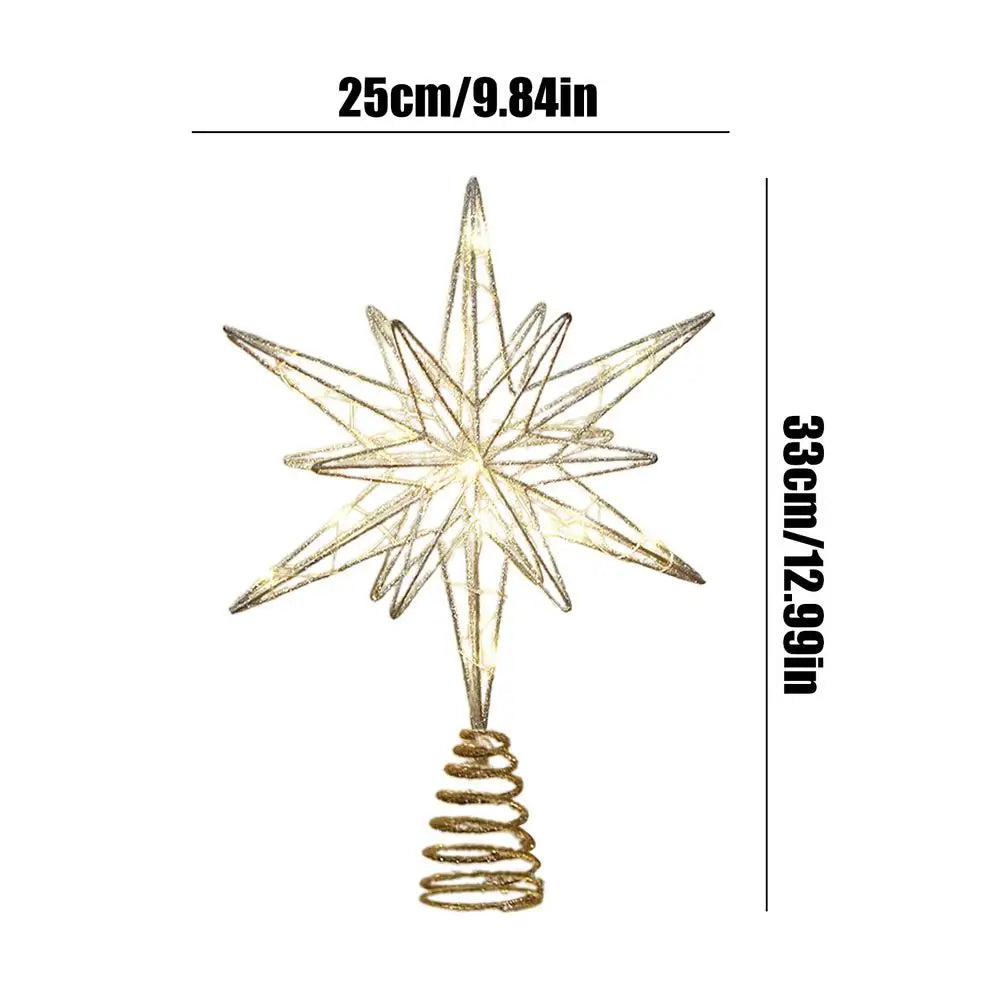 Christmas Tree Topper Star LED Light Holiday Treetop Decorations Qme Silver China Mainland