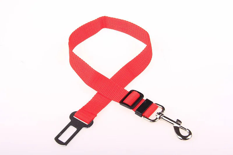 A Dog Car Seat Belt Safety Protector Travel Pets Accessories Dog Leash Collar Breakaway Solid Car Harness Qme red 2.5 -75cm