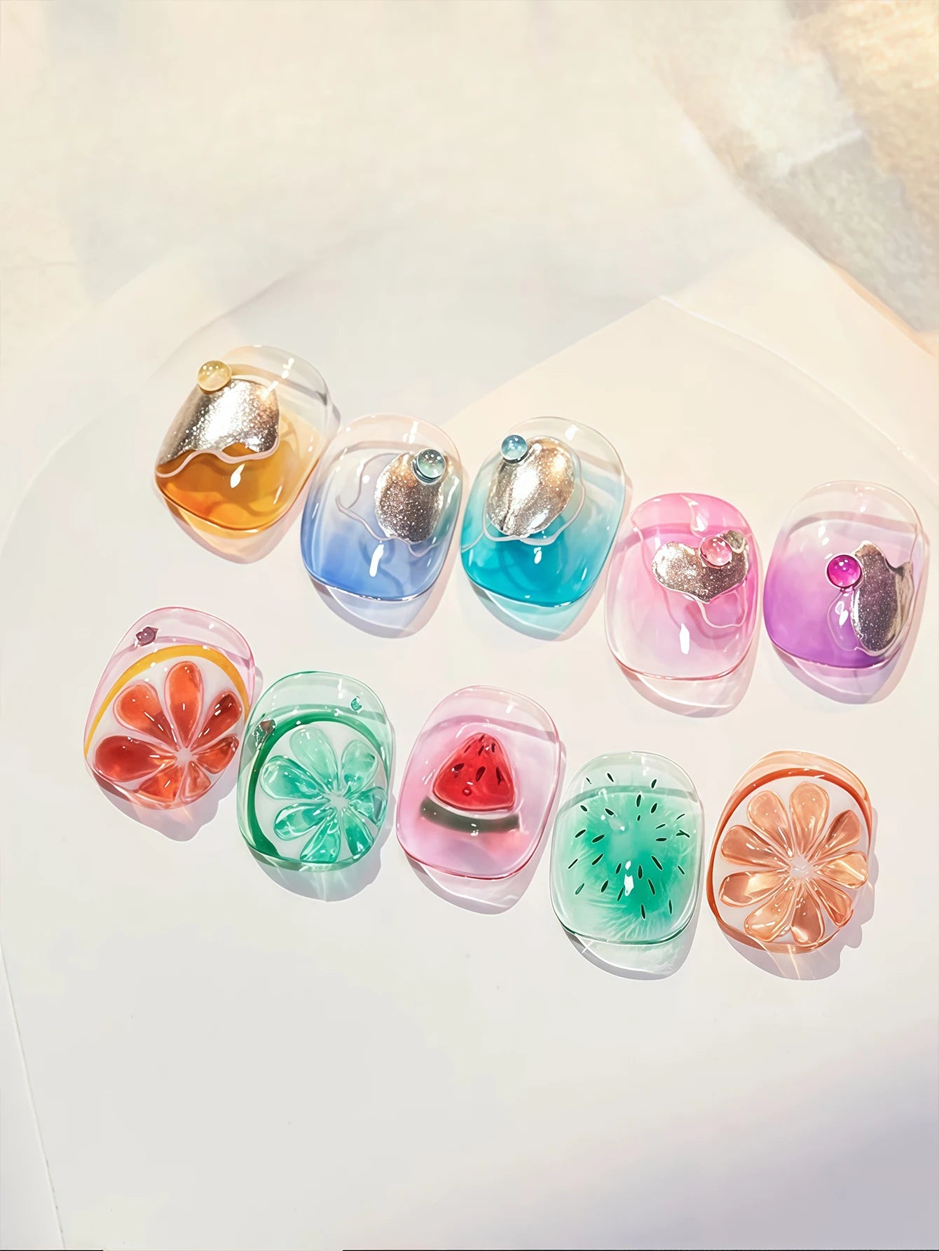 9 Colors Gloss Jelly Glass Gel Nail Polish Translucent Painting Qme