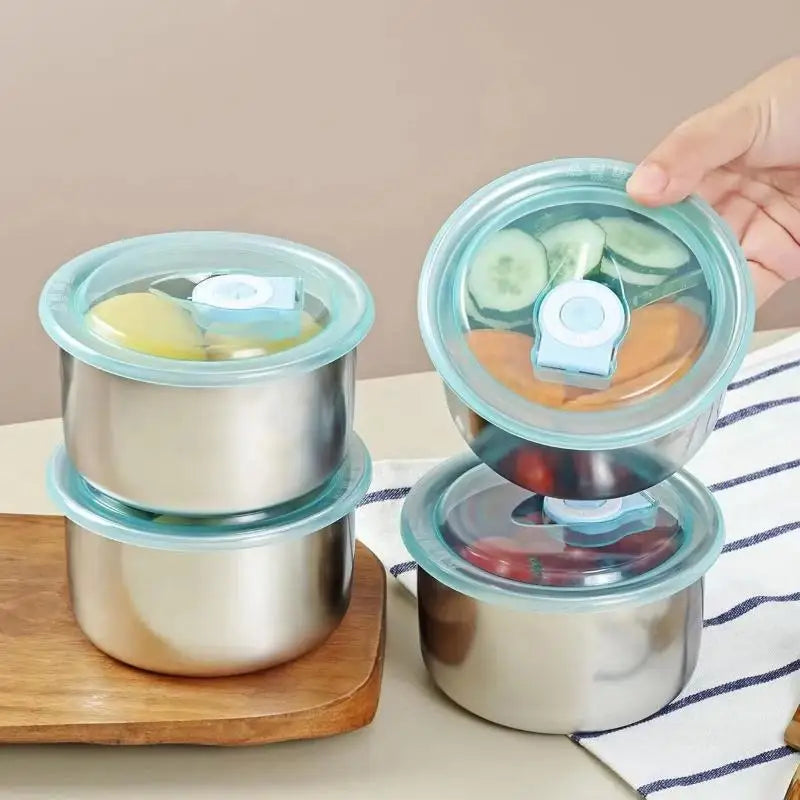 304 Stainless Steel Food Preservation Box Round Leak-proof Lunch Heat Qme