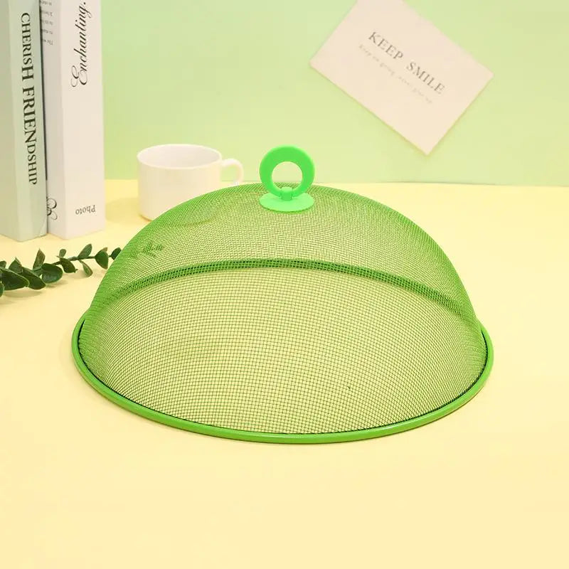 Mesh Food Cover Protective Round Shape Dish Lid Household Anti-flying Qme Green