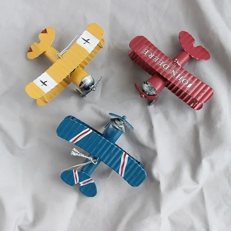 Vintage Wrought Iron Aircraft Model Ornaments Creative Car Interior Qme