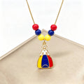 Hot Sale Enamel Art Venezuela Colombia Flag Cross Violin Bird Necklace Gift for Man Woman Daily Party Patriotic Jewelry Choker Qme 12 45cm