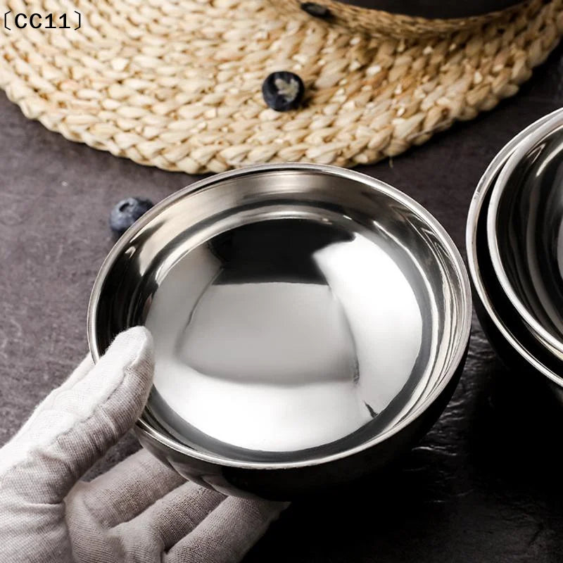 Stainless Steel Threaded Rice Bowl Dough Round Soup Double Layer Qme