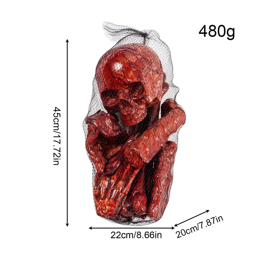 Skeleton Decoration Human Skull Set Indoor Outdoor Decorations For Ground Lawn Porch Front Yard Carnival Haunted House Party Qme Red China Mainland