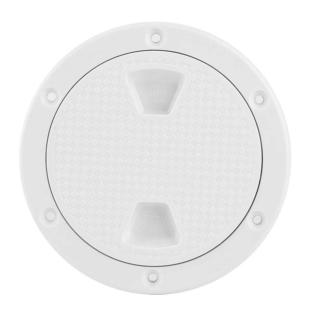 Plastic Hatch Cover 4in ABS Deck Plate Round White Anti-UV Corrosion Resistant Screw Out Boat Inspection Hatch Cover Deck Plate Qme WHITE