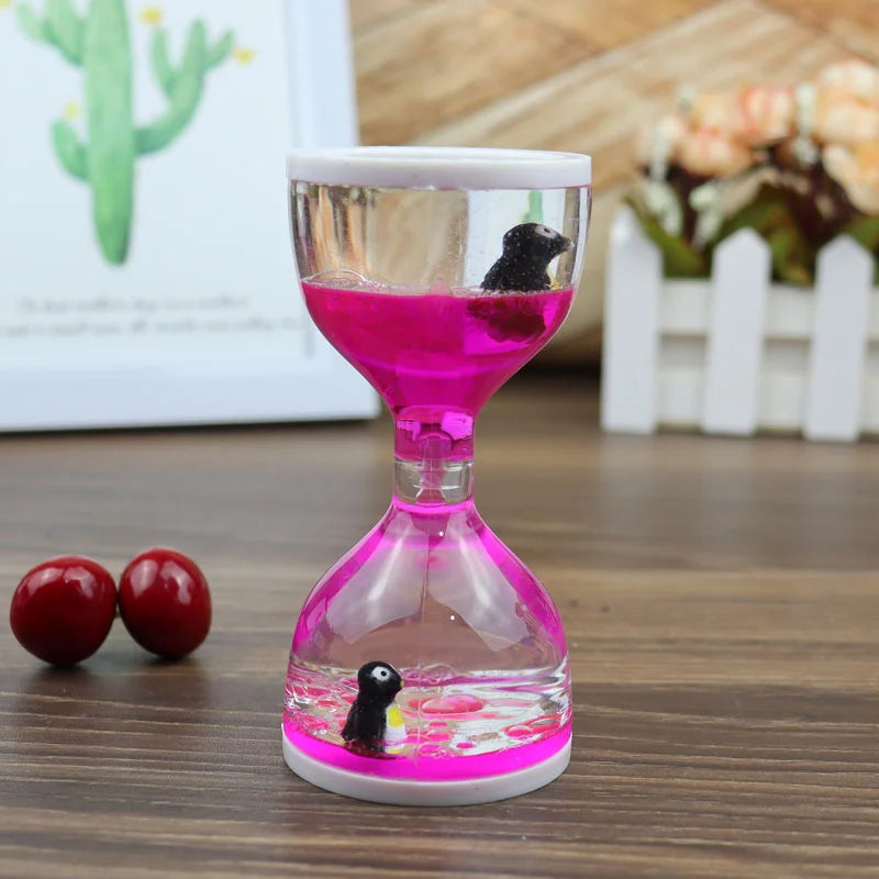 Fluid Floating Oil Timer Relaxation Toy Calming Clock Table Adornment Qme pink 10cm 0
