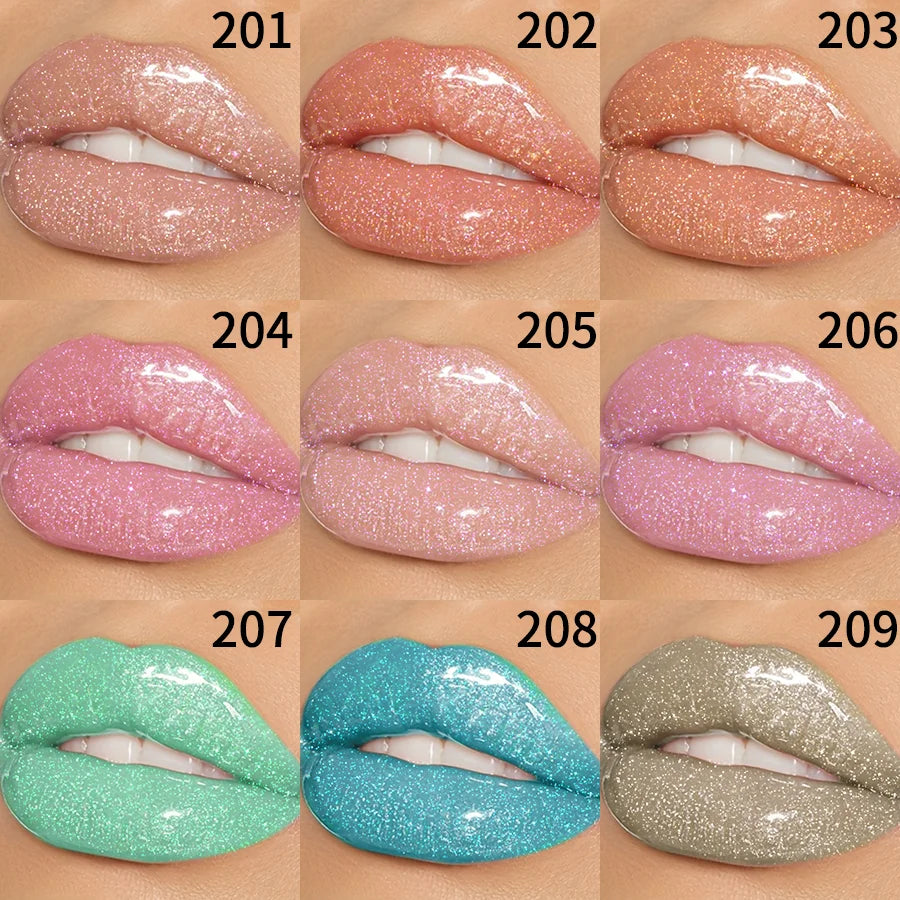 9 Colors Moisturizing Diamond Shimmer Glitter Lip Gloss Makeup Qme