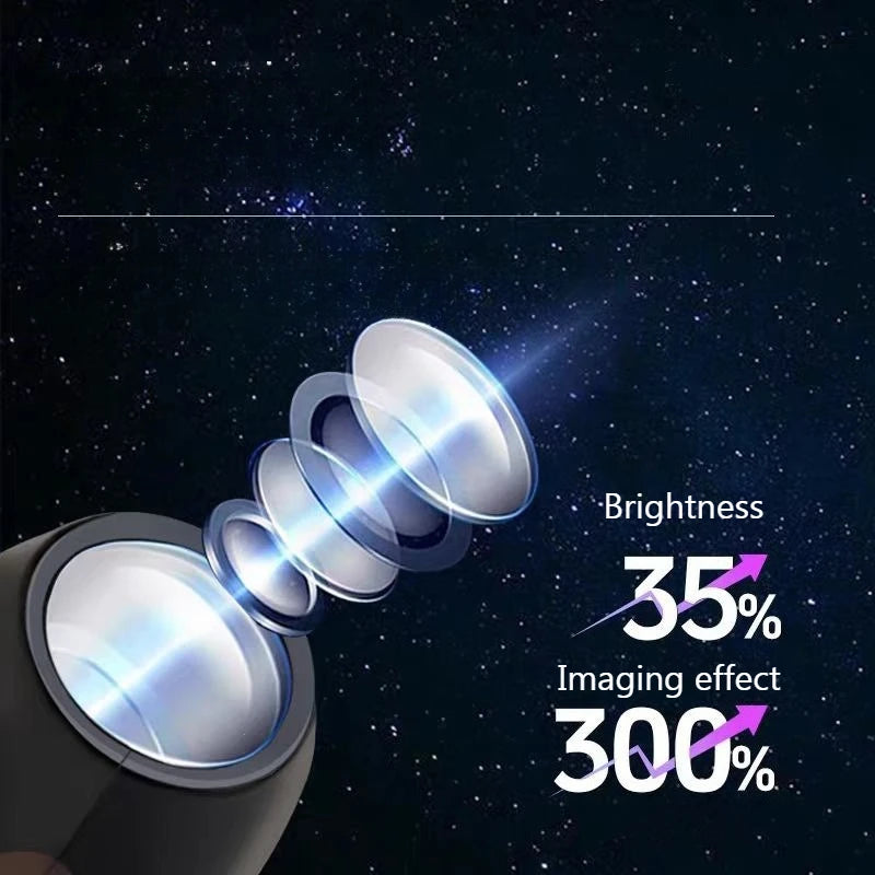 Moon Star Projector Night Light Soft LED Glow Bedroom Ambiance Sleep Qme