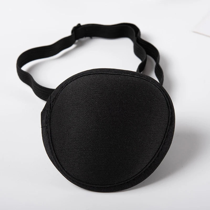 Pirate Eye Patch Black Single Eyepatch Unisex One Washable Adjustable Qme