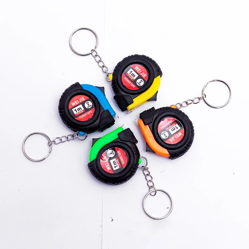 Mini Power Tape Measure Keychain Universal Pull Ruler Metric Tape Measure Retractable 1m Measuring Tape Meter Inch Tailor Tool Qme