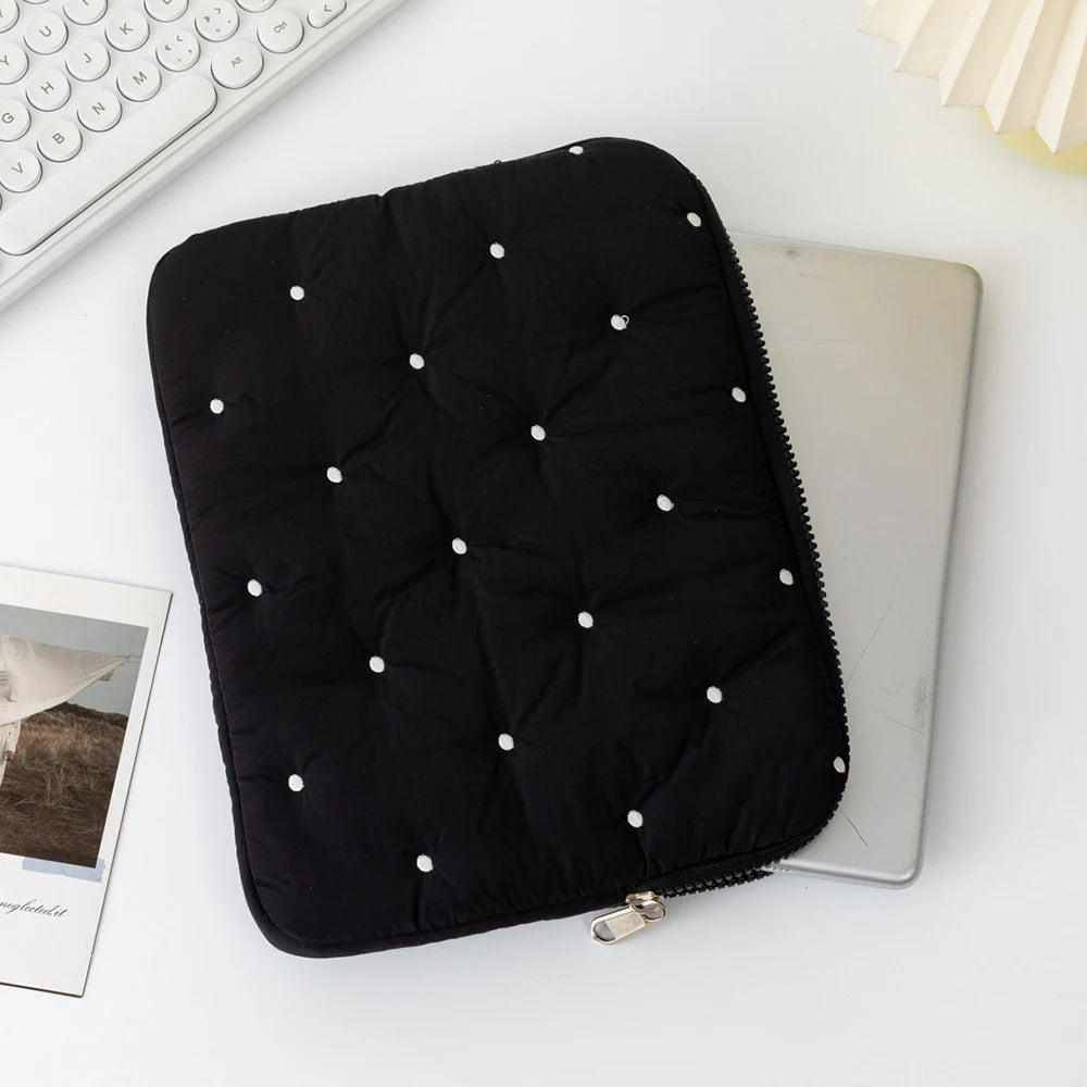 Simple Solid Color Tablet Bag, Inner Bag, Laptop Storage Bag, Multiple Sizes To Choose From Embroidered Dot Computer Bag Qme
