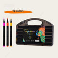 12/24/36/48/60/80 Colors Acrylic Marker Pen Set Waterproof And Quick Dry Paper Stackable Pens For Children And Students Qme 12 colors
