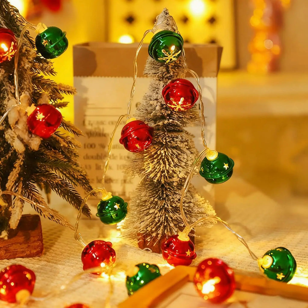 Bell String Lights Festive Waterproof LED Christmas Tree Decorations Qme