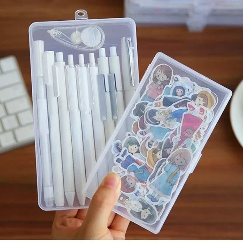 Stationery Holder Stickers Office Plastic Storage Box Organizer Qme