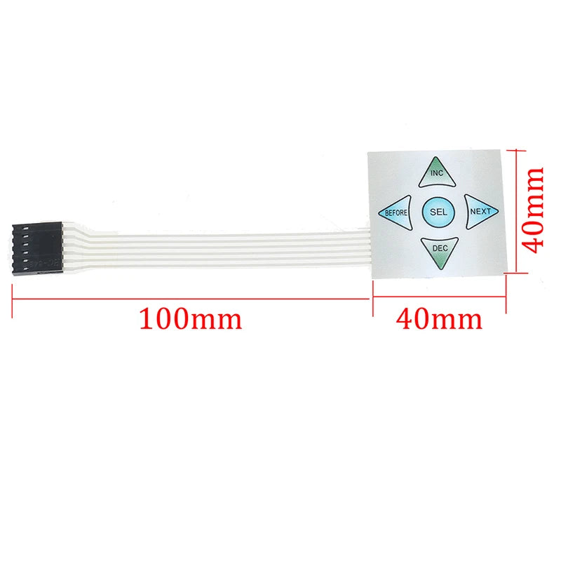 5 keys Matrix array 1x5 membrane switch keypad keyboard control panel 40*40mm. Qme 1pc