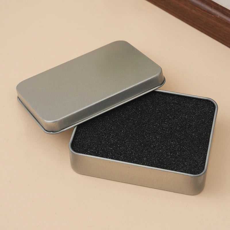 Cosmetic Storage Box Small Iron Silver Mini Rectangular Tin Qme SILVERY-2