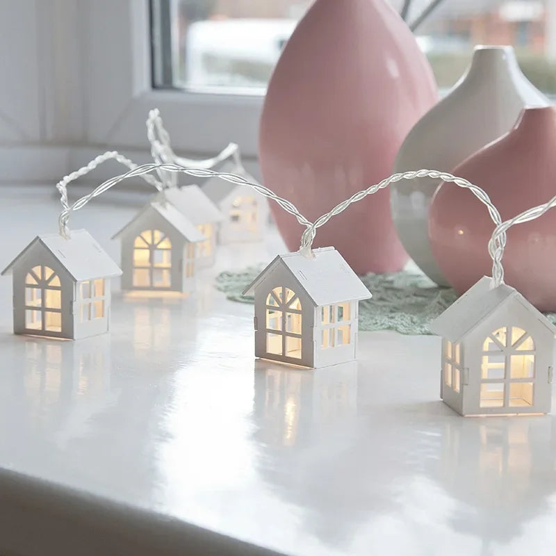 10 LED Christmas Tree House Style Fairy Light String Wedding New Year Christmas Decorations Xmas Decorations for Tree Qme