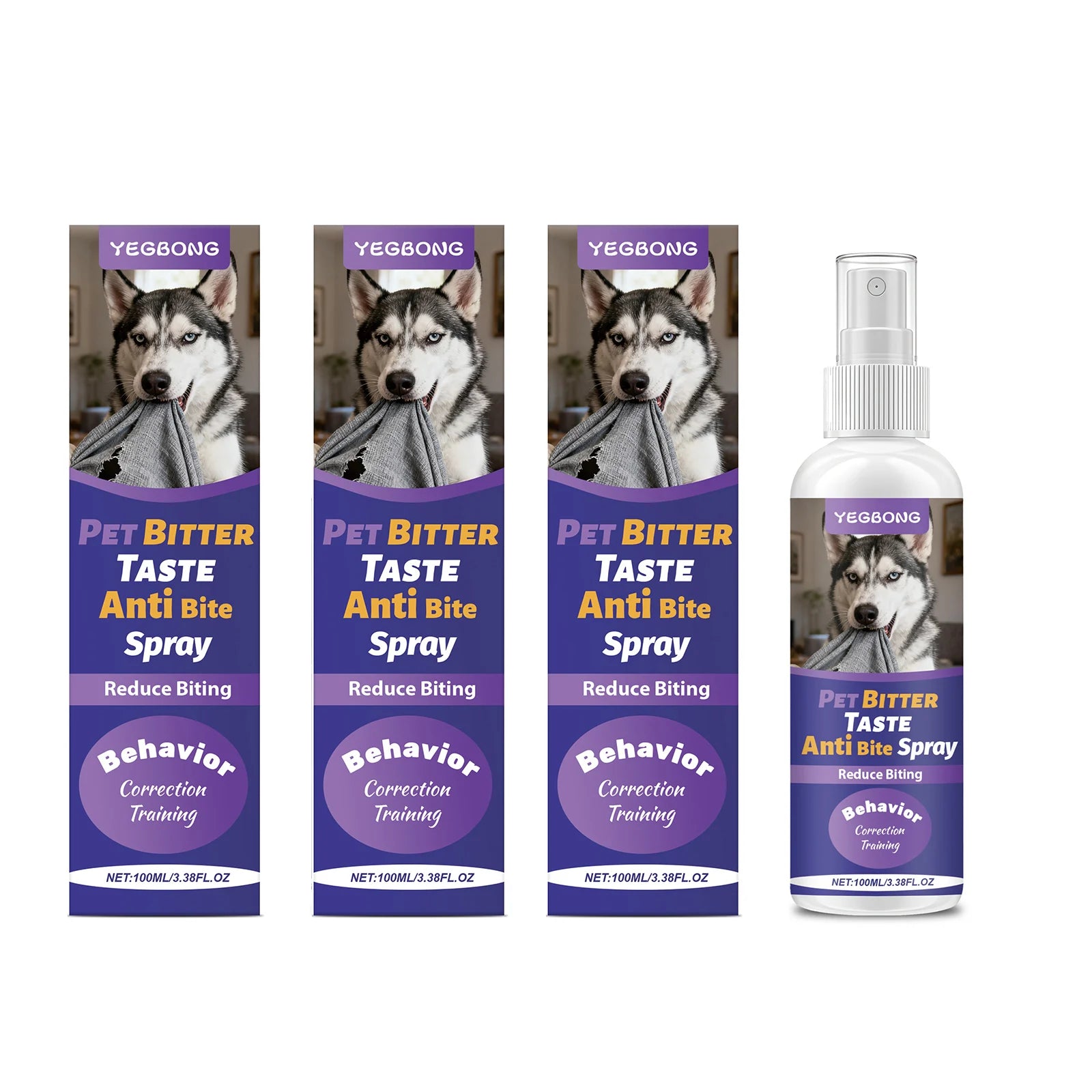 Pets Anti Chewing Spray Behavior Correction Reduce Biting & Chewing Habits Protect Furniture Emit Bitter Taste Training Supplies Qme 3 x 100ml Boxed