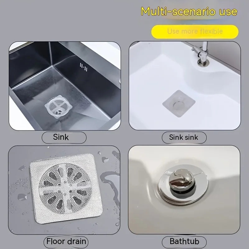 Disposable Shower Drain Hair Catcher Mesh Shower Drain Covers Floor Sink Strainer Filter Hair Stopper For Bathroom Kitchen Qme