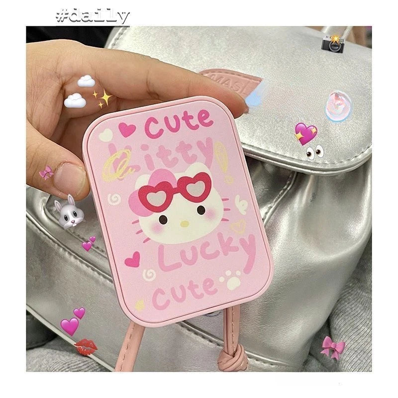Hello Kitty Pink Sunglasses Case 2-Pack Color Contact Lens Case Cute Cartoon Contact Lens Case Qme