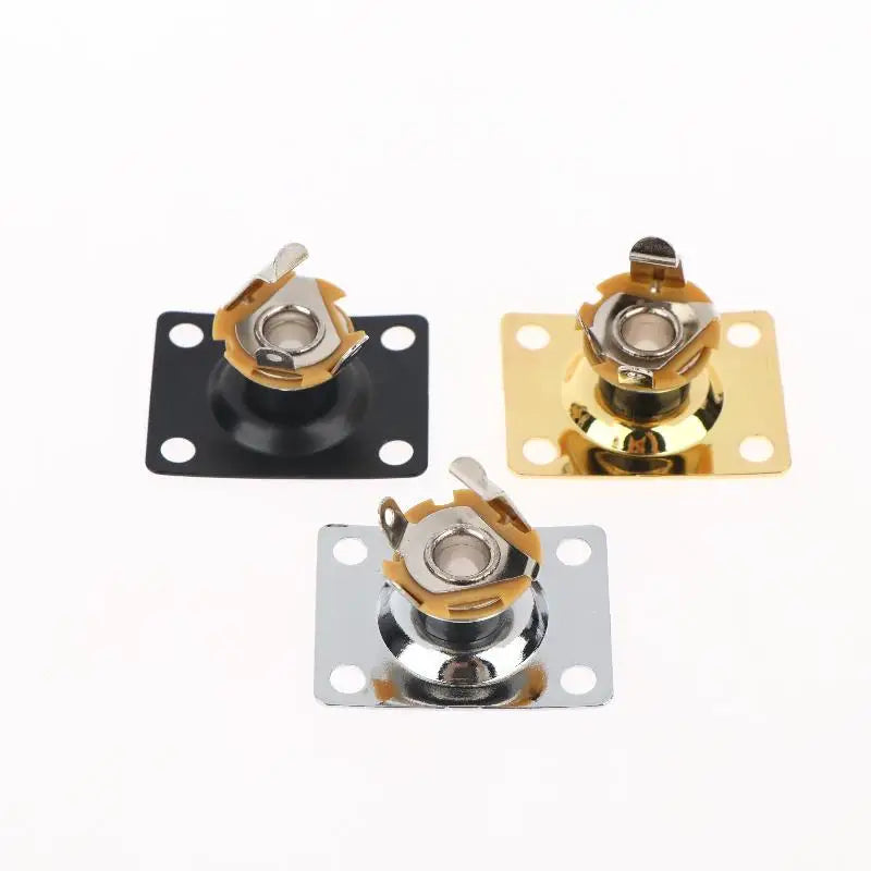 Metal Compact Guitar Jack Socket Plate Electric Output Square Shape Qme