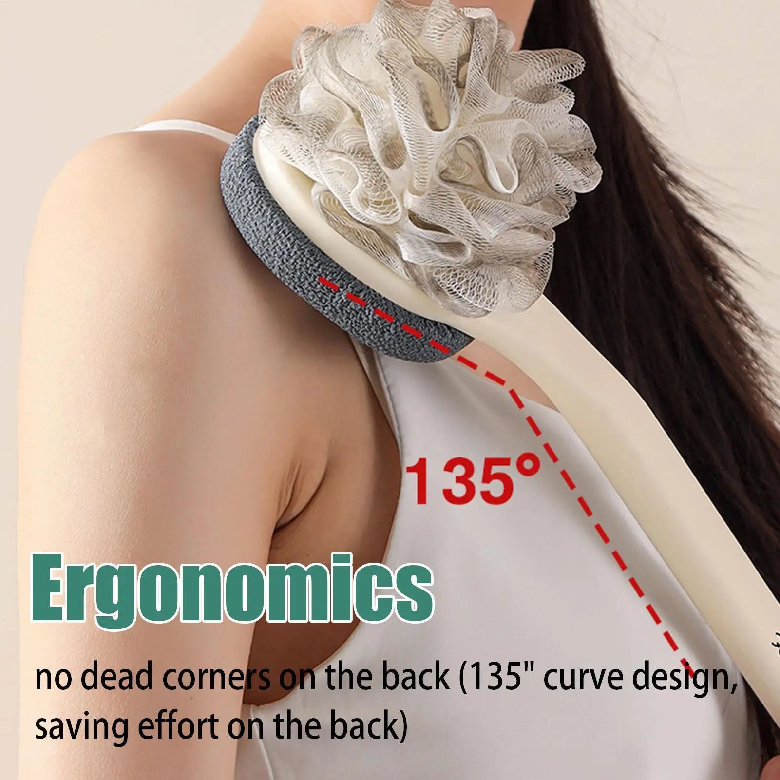 Shower Brush For Back Shower Bath Brush Long Handle For Back Double-Sided Body Cleaning Exfoliator For Skin Legs Shoulders Men Qme