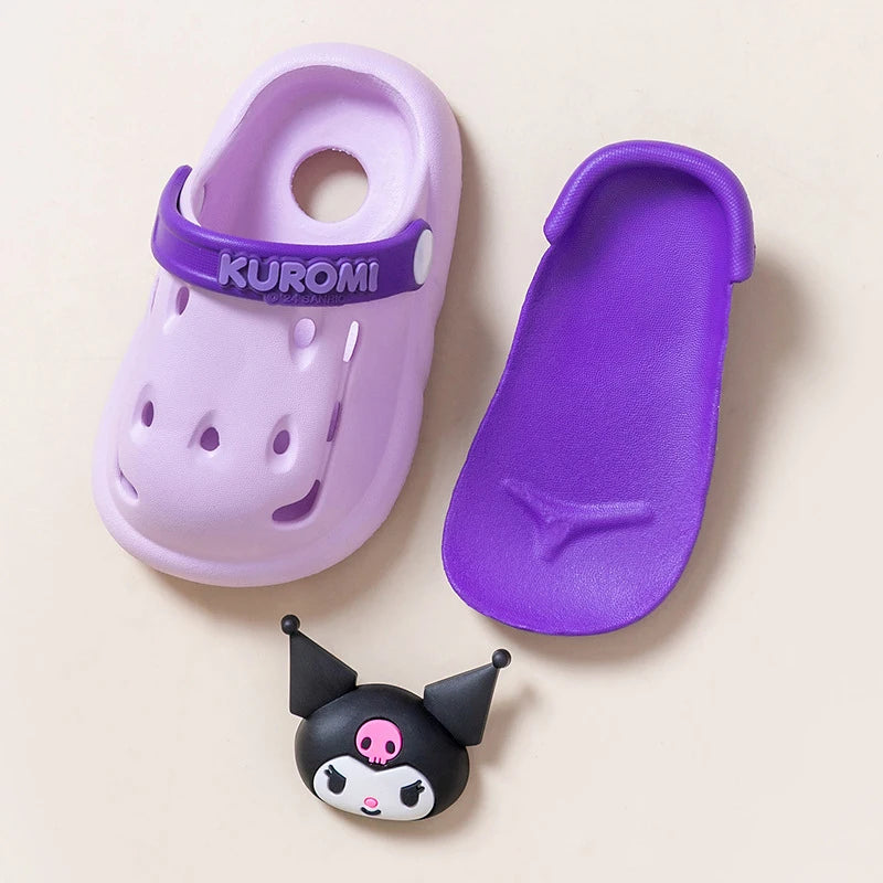 Hello Kitty Kuromi Cartoon Slippers Non-Slip House Slippers Two-Tone Slip-On Sandals House Slippers Qme