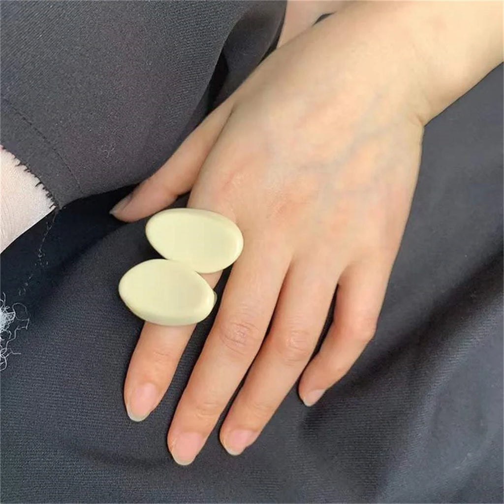 Fashion Y2k Vintage Wide Large Chunky Rings for Women Crystal Resin Geometric Irregular Stacking Wear Jewelry New Solid Rings Qme