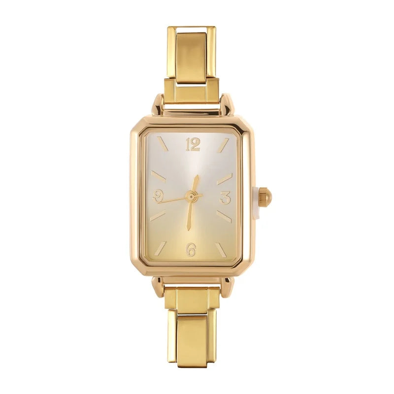 New High Quality Simple Square Watch Bracelet Fit 9mm DIY Italian Charm Stainless Steel Gradient Color Watch Bangle Jewelry Gift Qme Style 15