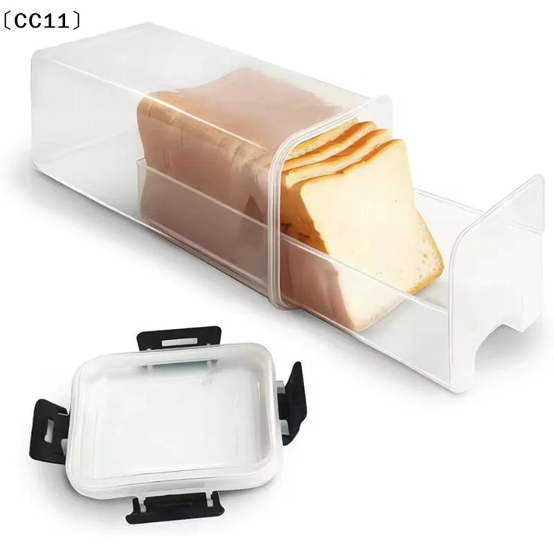 Bread Loaf Container Clear Airtight Box Lid Sandwich Holder Homemade Qme