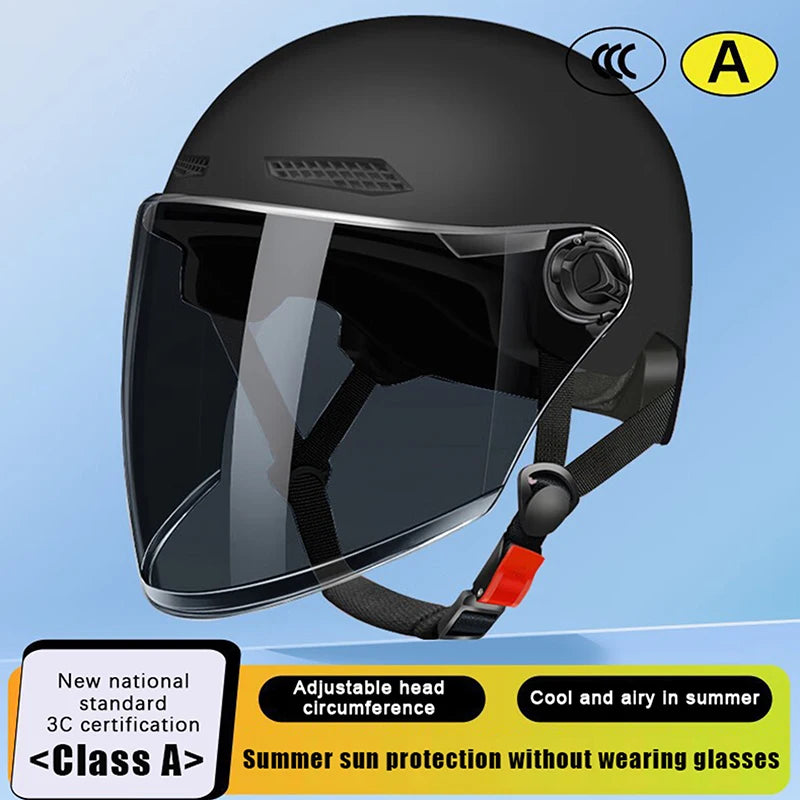 3C Certified Men's Women's Adult Cartoon Electric Bicycle Motorcycle Qme Black B Sunscreen