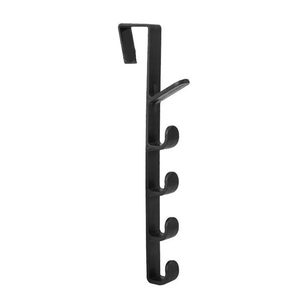Behind the Door Coat Hook Hanger Behind the Door Cabinet Wardrobe Dormitory Door Hook Storage Rack Qme Black