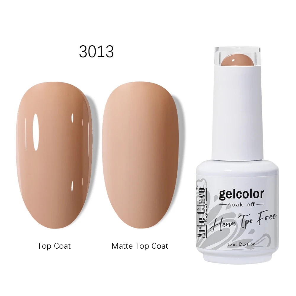 Arte Clavo HEMA TPO Coffee Brown Gel Nail Polish Winter Semipermanent Qme 3013