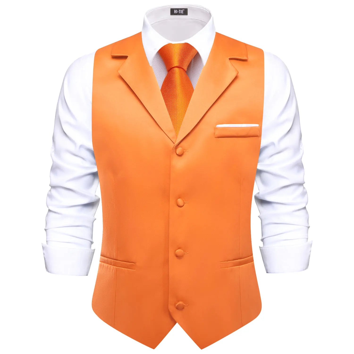 Hi-Tie Solid Black V-neck Men Vest With Tie Jacquard Tuxedo Dress Waistcoat Adjustable Jacket Casual Business Party Fashion Qme MD-3397-N-0266 XXL