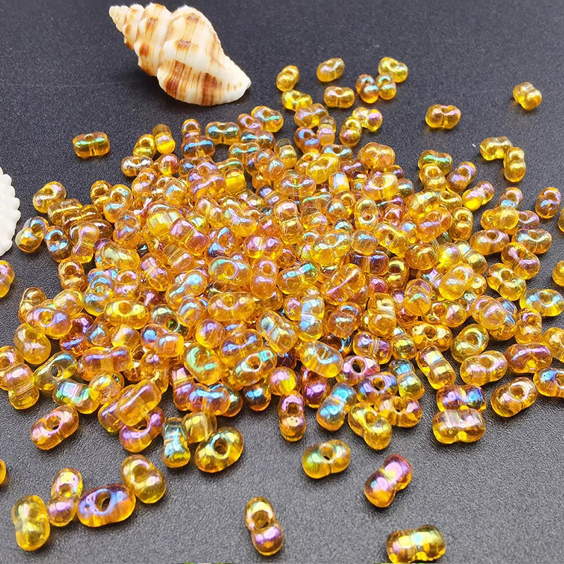 10g Glass Peanut Beads 3*6mm Transparent Small Glass Seed Bead Kit for Jewelry Making DIY Bracelets Necklaces Crafts Bulk Qme 2