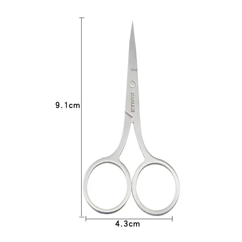 1Pcs Eyebrow Scissor Makeup Eyelash Trimmer Facial Hair Remover Manicure Scissor Nail Cuticle Tool Beauty Scissors Qme Sliver