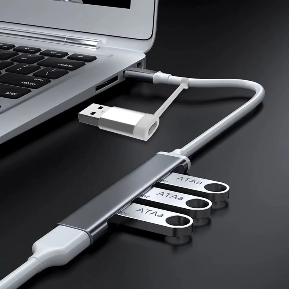 Type C USB HUB Dock USB 3.0 2.0 Hub 4 porte Multi Splitter Multi-port USB Splitter Expander for PC Computer USB Type C Adapter Qme