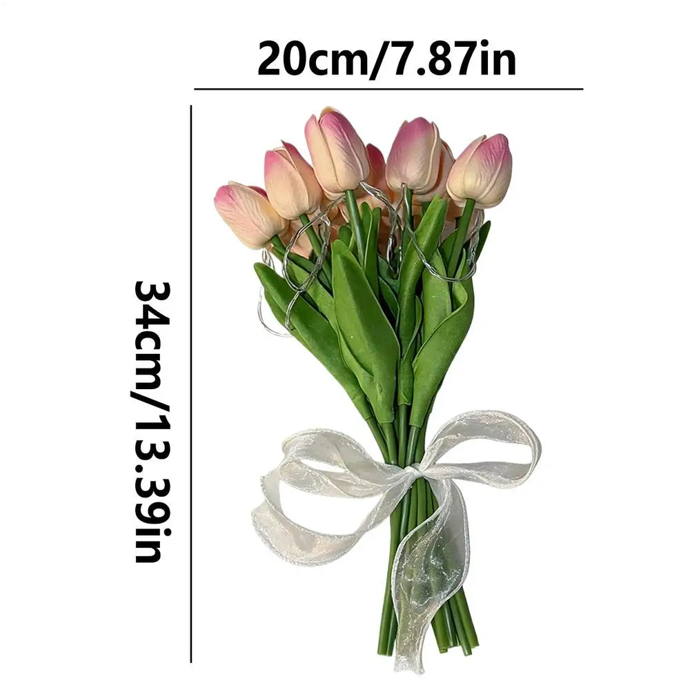 Light Up Faux Flowers Table Centerpiece Floral Lamps 15-pieces LED Qme Pink China Mainland