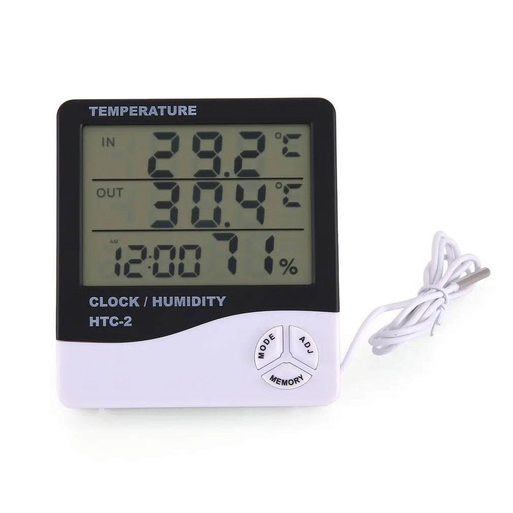 HTC-1 HTC-2 LCD Electronic Digital Temperature Humidity Meter Home Qme HTC-2 white