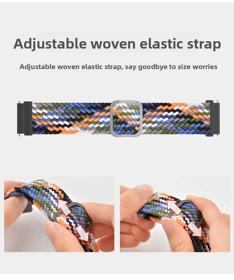 A Applicable Samsung watch567 strap Redmi watch 5 adjustable braided strap Huawei gt6/4/5 strap Qme