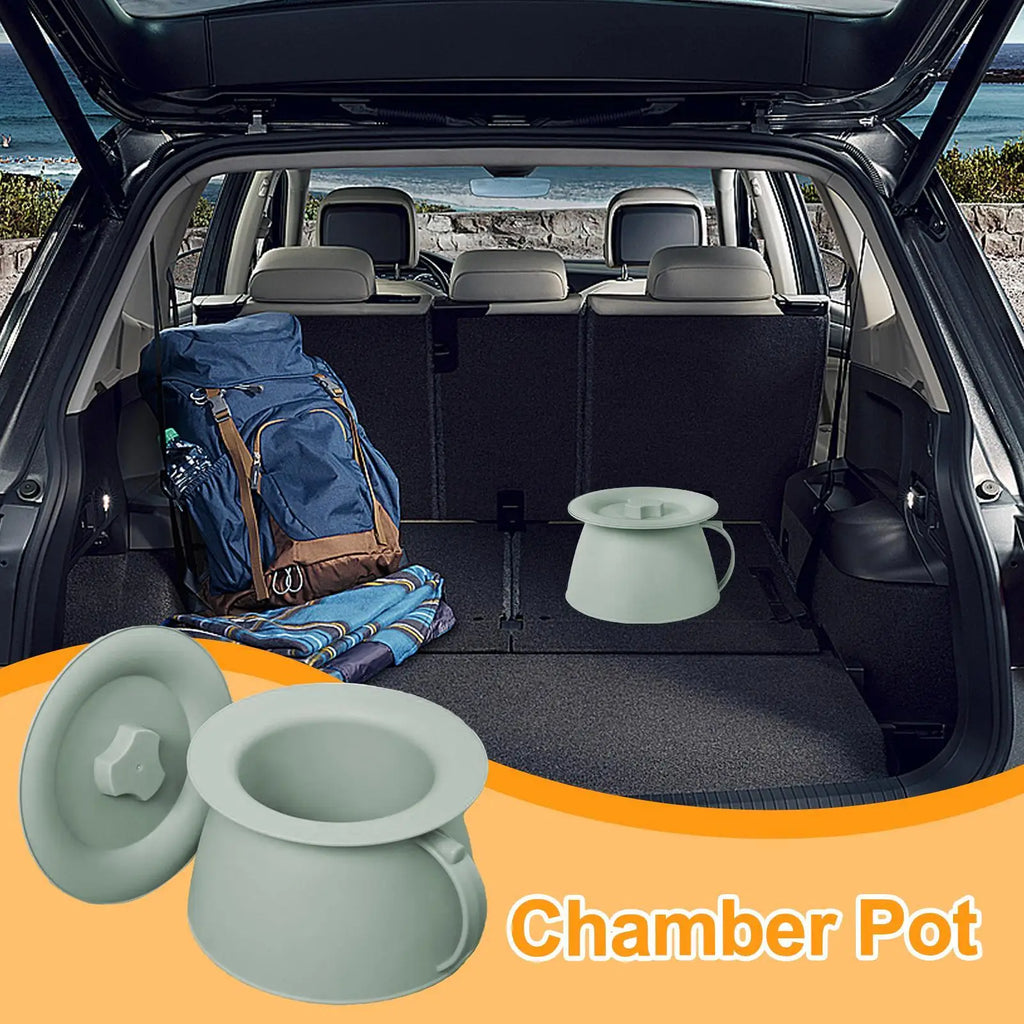 Chamber Pot 1.5L Portable Urine Potty With Lid And Handle Bedpans Potty for Wife Son Husband Friends Daughter Women Teens Family Qme
